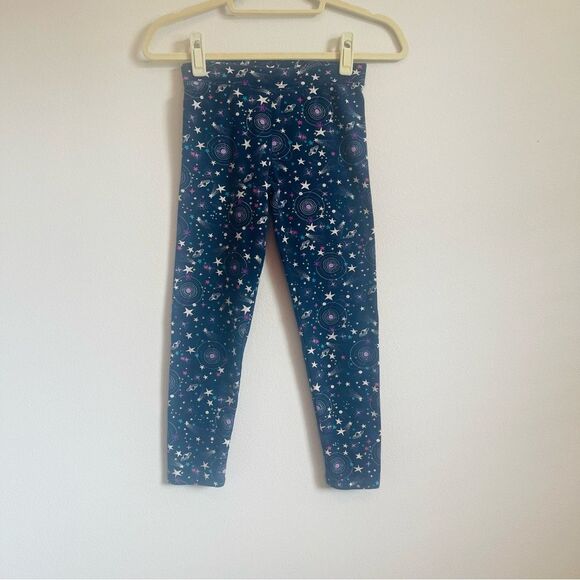 Gap Kids Leggings Elysian Blue Starry Mid Rise Pull On Ankle Leggings Size Large - Picture 1 of 6
